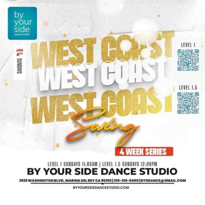 🕺💃 4-Week West Coast Swing Series Level 1 and 1.5 – Only $60 – Starting Sunday, January 4th