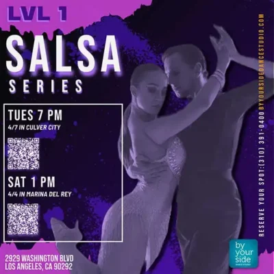 🕺💃 4-week Salsa Dance Class Series Level 1 – Only $60 – Starting Saturday, April 4th