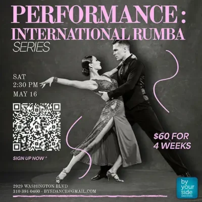 🕺💃 4-Week International Rumba Dance Performance Series – Only $60 – Starting Saturday, May 16th